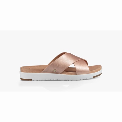 Sandálias UGG Kari Metallic Mulher Rosa Douradas | PT-UVJRY